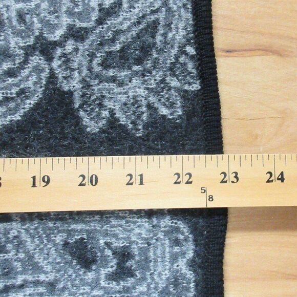 STUDIO WORKS Gray White Wool Vest Jacket Womens Sz M Floral Paisley Full Zip Up - Picture 9 of 9